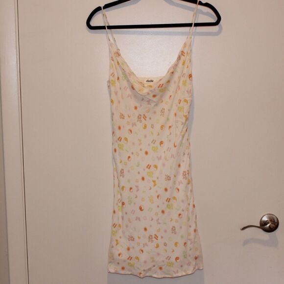 NWT Elodie White Orange Print Mini Dress Women Size Medium - Picture 2 of 10